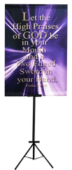 Let the High Praises be in Your Mouth Purple Verticle Wall Banner