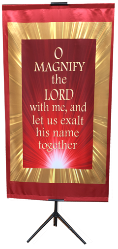 O Magnify the Lord Red Ray Vertical Banner