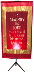 O Magnify the Lord Red Ray Vertical Banner