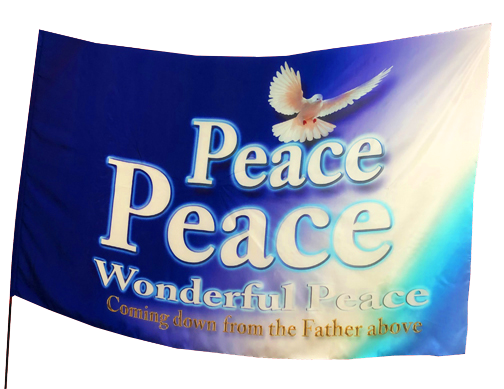 Peace Peace Coming Down Worship Flag