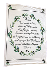 Psalm 91 Wreath Scripture Blanket