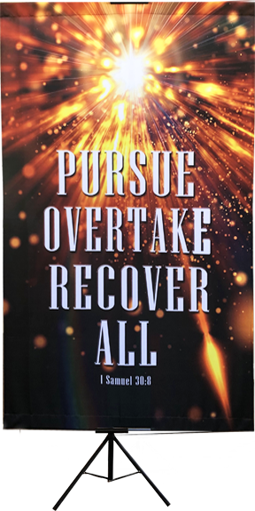 Pursue Overtake Recover All Vertical Wall Banner