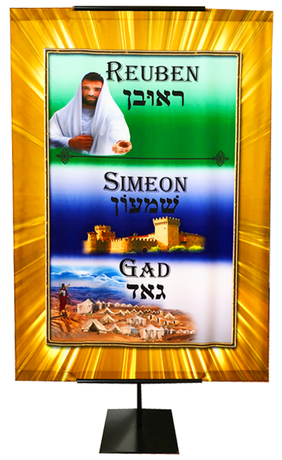 Israel's 12  Tribes (Set of 4) -Judah , Dan, Reuben, Ephraim Worship Vertical Banners
