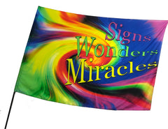 Signs Wonders Miracles Multi Color Worship Flag