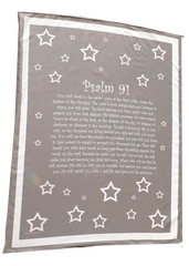 Psalm 91 Stars Scripture Blanket - Taupe