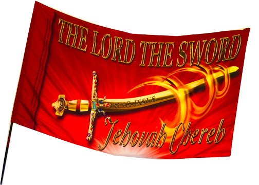 The Lord the Sword Jehovah CherebRED Worship Flag