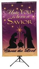 CHRISTMAS- Unto You is Born A Savior (Mary and Joseph) Vertical Banner