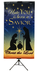 CHRISTMAS- Unto You is Born A Savior (Mary and Joseph) Vertical Banner