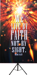 We Live By Faith Not By Sight Vertical Wall Banner