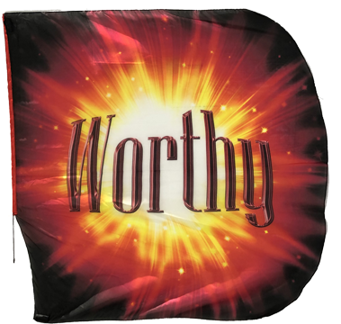 Jesus/Worthy (red burst) Worship Wing Flag Set
