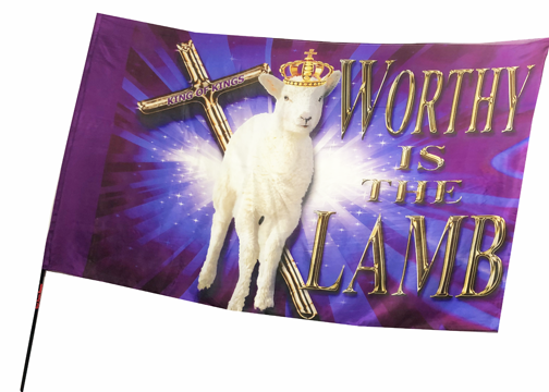 Worthy is the Lamb Purple Worship Flag